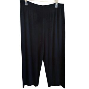 Chico's Travelers Cropped Pants Chico 2 US Large 12 Black Slinky Travel No Iron